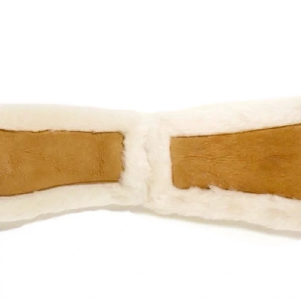 UGG Reversible Chestnut Leather & Shearling Headband NWT